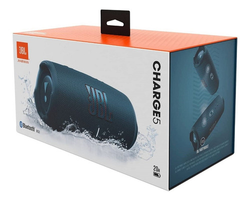 Parlante JBL Charge 5 JBLCHARGE5 portátil con bluetooth waterproof blue 110V/220V