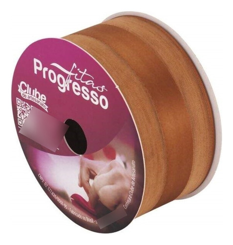 Fita Voal C/ Cetim Vce 38mm Progresso N°09 10m Cor 2000 - Caramelo