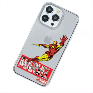 Funda Para iPhone Marvel Iron Man Nombre Personalizada