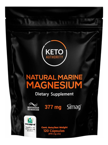 Magnesio Marino Natural, Keto Authority, 120 Cápsulas.