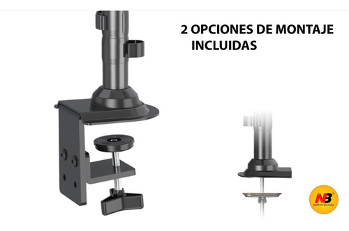Imagen 3 de 9 de Soporte Ergonómico Monitor De Hasta 9kg (17 27) Con Tubo