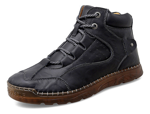 Hombres Casual Zapatos De Cuero Botas Senderismo Caminar