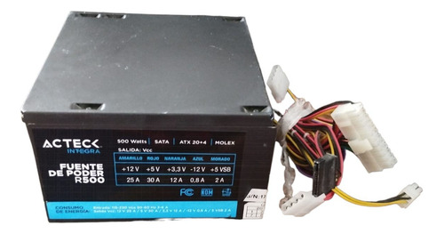 Fuente De Poder Para Pc Acteck Power 5 R500 500w 