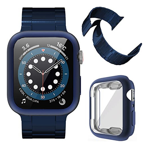 Miimall Compatible Para Apple Watch 44mm Band Con Case Mat