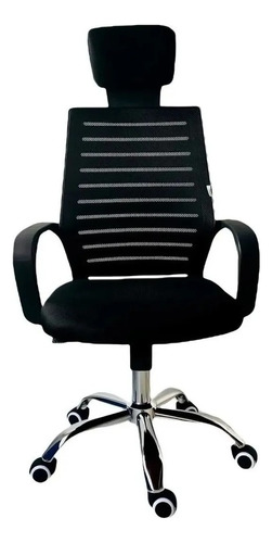 Silla Oficina Ejecutiva En Malla Ergonomica Marca Zeyrum Colombia Con Cabecero Y Base Cromada 