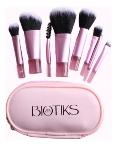Kit Set 10 Piezas Mini Brochas De Maquillaje Compactas Negro