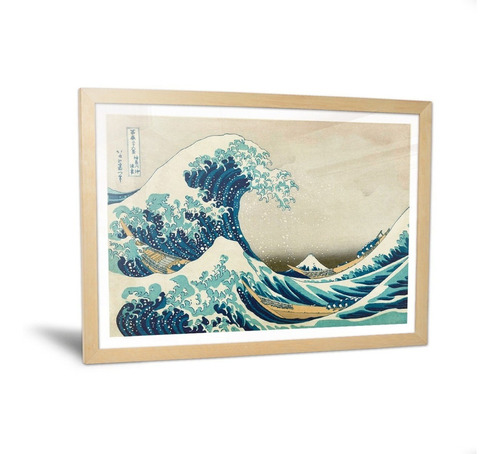 Cuadros La Gran Ola De Kanagawa Arte Pintura Enmarcado 35x50