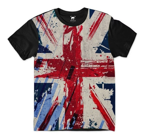 Camiseta Plus Size Textura Bandeira Grã Bretanha G1 A G6
