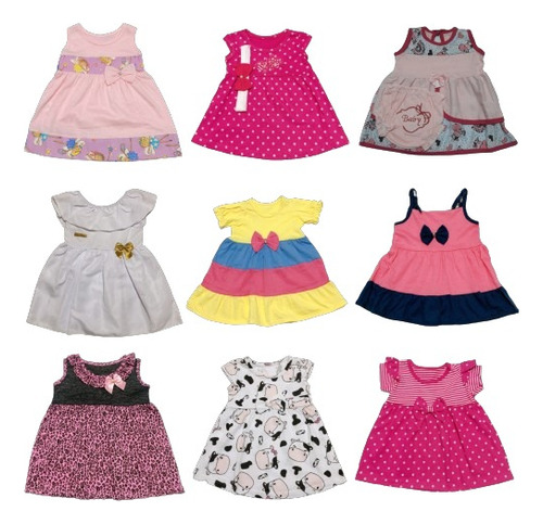 Kit 10 Vestidos Bebes Revenda Atacado