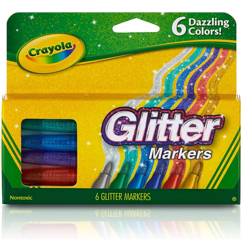Marcadores Crayola Glitter Markers Original Plumon Colores