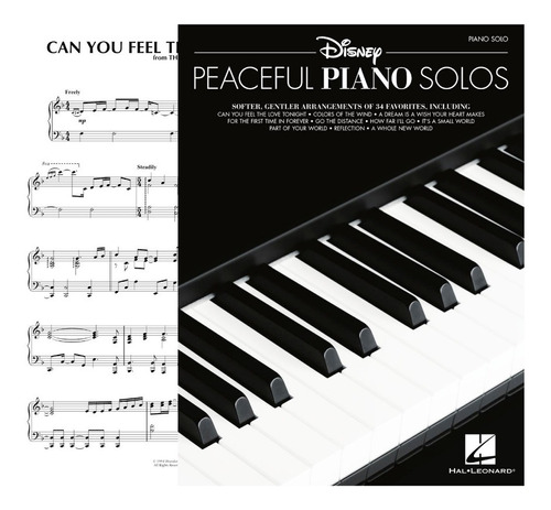 Partitura Piano Disney Peaceful 34 Songs Digital