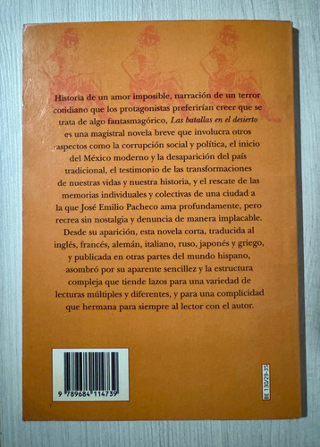Las Batallas En El Desierto De José Emilio Pacheco (Usado)