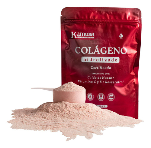 Kamusa Colageno Hidrolizado Vita E Y C Resveratrol 300gr Sabor Berries