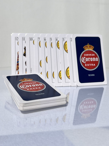 Dominó Corona Extra Fondo Blanco + Baraja Española Corona