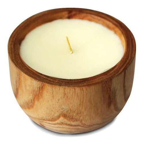 Imagen 1 de 3 de Vela Con Cuenco De Madera Torneada Eucalipto Mos Cuotas S/i