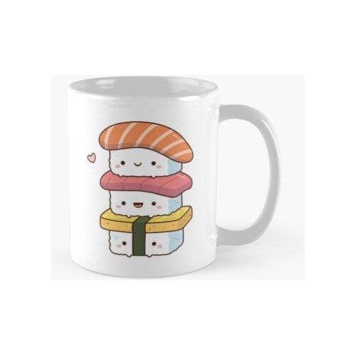 Taza Cute Sushi Trio Stack, Comida Japonesa Kawaii Calidad P