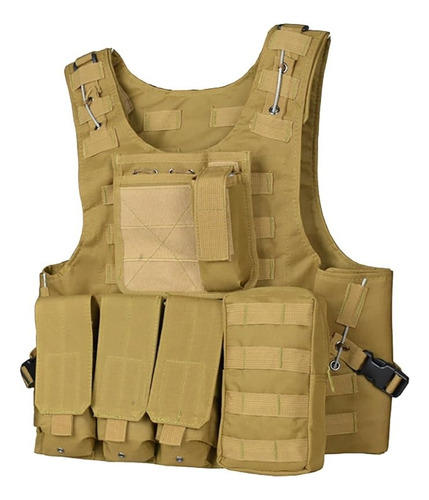 Chaleco Tactico Militar Tipo Airsoft Coyote Fsbe 2 Firme