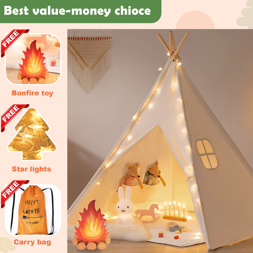 Tienda De Campaña Tipo Tipi Para Niños Con Luces Color