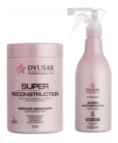 Kit Super Reconstrução Mascara 1kg + Queratina 500ml Dyusar