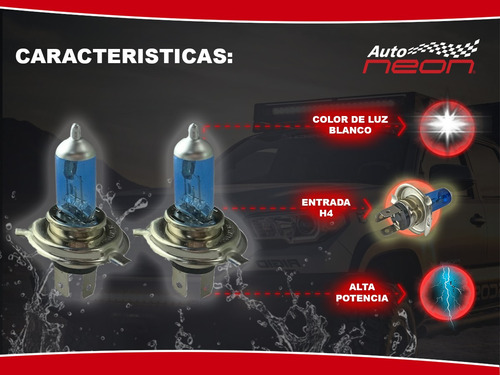 Foco De Halógeno H4 Tipo Xenón 2 Piezas En Caja Acrílica