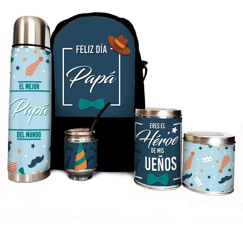 Imagen 1 de 7 de Juego De Mate Completo Dia Del Padre 2 Papá Papa Kit Matero