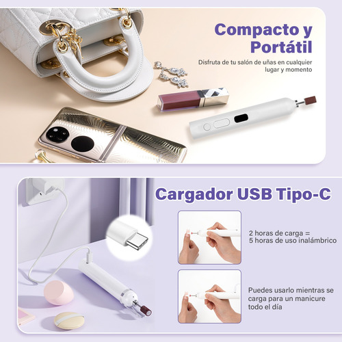 Lámparas Uv Saviland Pulidor Esmeril Uñas 2 In 1 Portátil