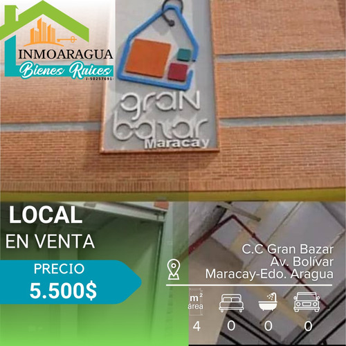 Local En Venta/ Centro Comercial Gran Bazar Avenida Bolivar Maracay/ Pg1112