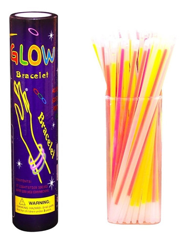 Pulseras Neón Fosforescente Glow Stick Fiestas Eventos 50 U