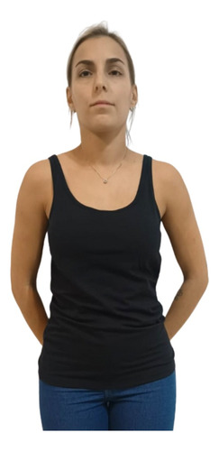 Musculosa Algodón Con Lycra Corpiño Incorporado Tasa Push Up