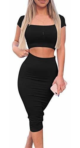 Kaximil Sexy Bodycon Midi Club Vestidos Básicos Informales D