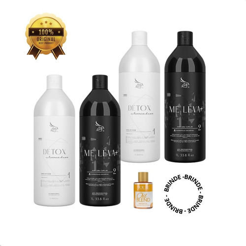 Kit 4x1l Me Leva Black Zap Mascara Capilar Antifrizz