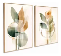 Comprar Quadros Decorativos Folhagem Folhas Abstrato Com Vidro 60x80