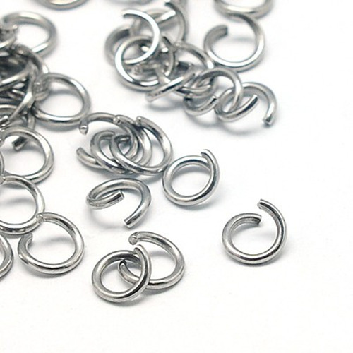100 Ganchos Para Aretes Y 200 Argollas 6mm Acero Inoxidable