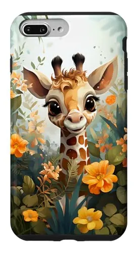 Funda Para iPhone 7 Plus/8 Plus Giraffe With Verde Leaves An
