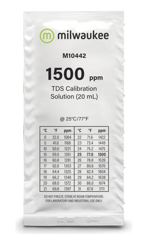 Solución Soluciones Calibración Tds Milwaukee 1500ppm Unidad