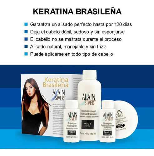 Alain Sivert Keratina Brasileña Alisado Todo Tipo Cabello
