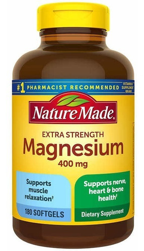 Magnesio 400 Mg 180 Capsulas Suaves - Unidad a $694
