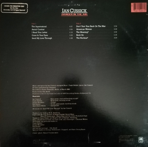 Ian Cussick - Danger In The Air ( Lp, Album) (Usado)