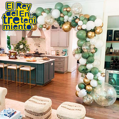 Set Globos N18 Fiesta Cumpleaños Dorado Confeti X119 El Rey