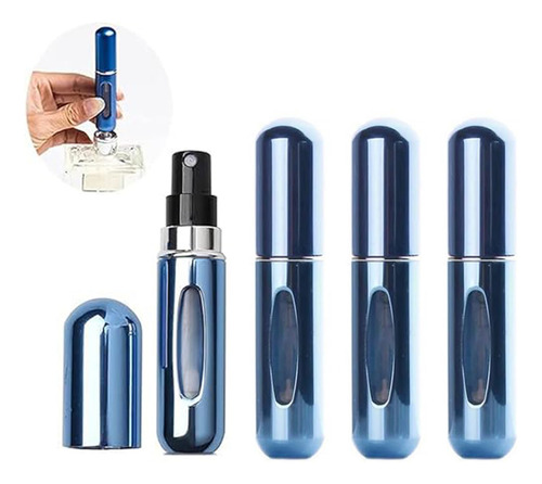 4pcs Dispensador De Perfume De Rellenable Aluminio Viaje