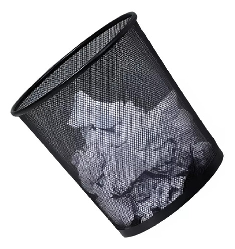 Papelera Metálica Cubo De Basura Calada De Oficina