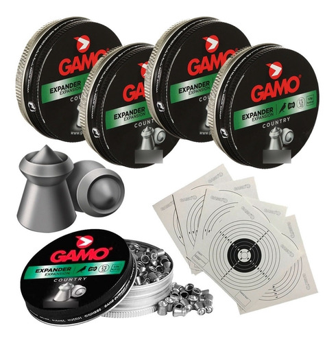 Balines Gamo Expander 5.5mm X 1250un 5 Latas + 5 Blancos