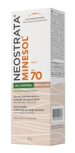 Protetor Minesol Oil Control Fps70 Médio Claro 40g Neostrata