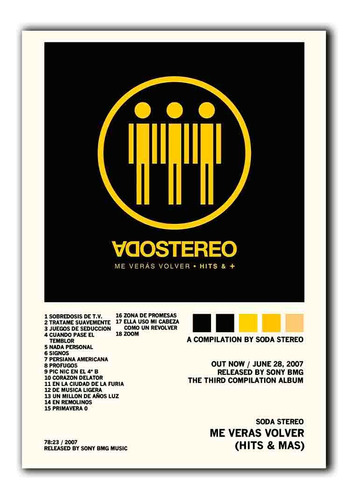 Cuadros Decorativos Soda Stereo Álbum Music Tracklist