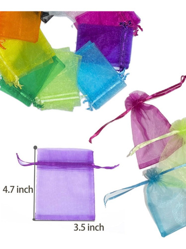 Bolsas De Organzas Con Cordón 53pcs 10 Colores