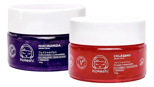 Kit Skin Care Geleia Facial Colágeno E Niacinamida Kokeshi