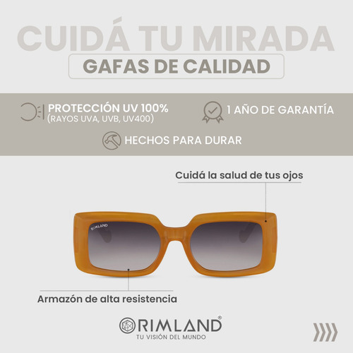 Imagen 2 de 6 de Gafas De Sol Anteojos De Sol Rimland Finch Caramelo