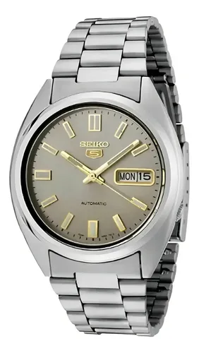 Relógio Seiko 5 Automático Snxs75 37mm Prateado 21 Rubis