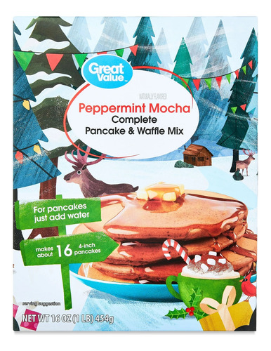 Harina Pancake Waffle Mix Great Value Peppermint Mocha