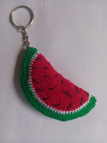 Llavero Tejido A Crochet Fruta 